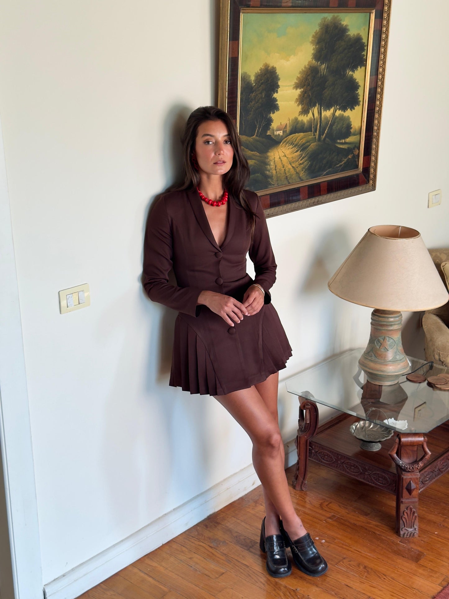 The Pleated Charm - Brown