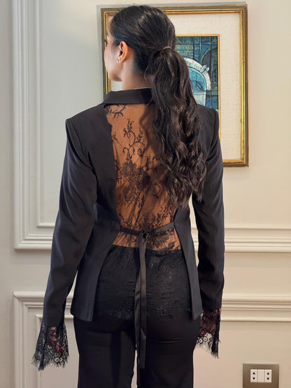 Lace Rendezvous Blazer - Black